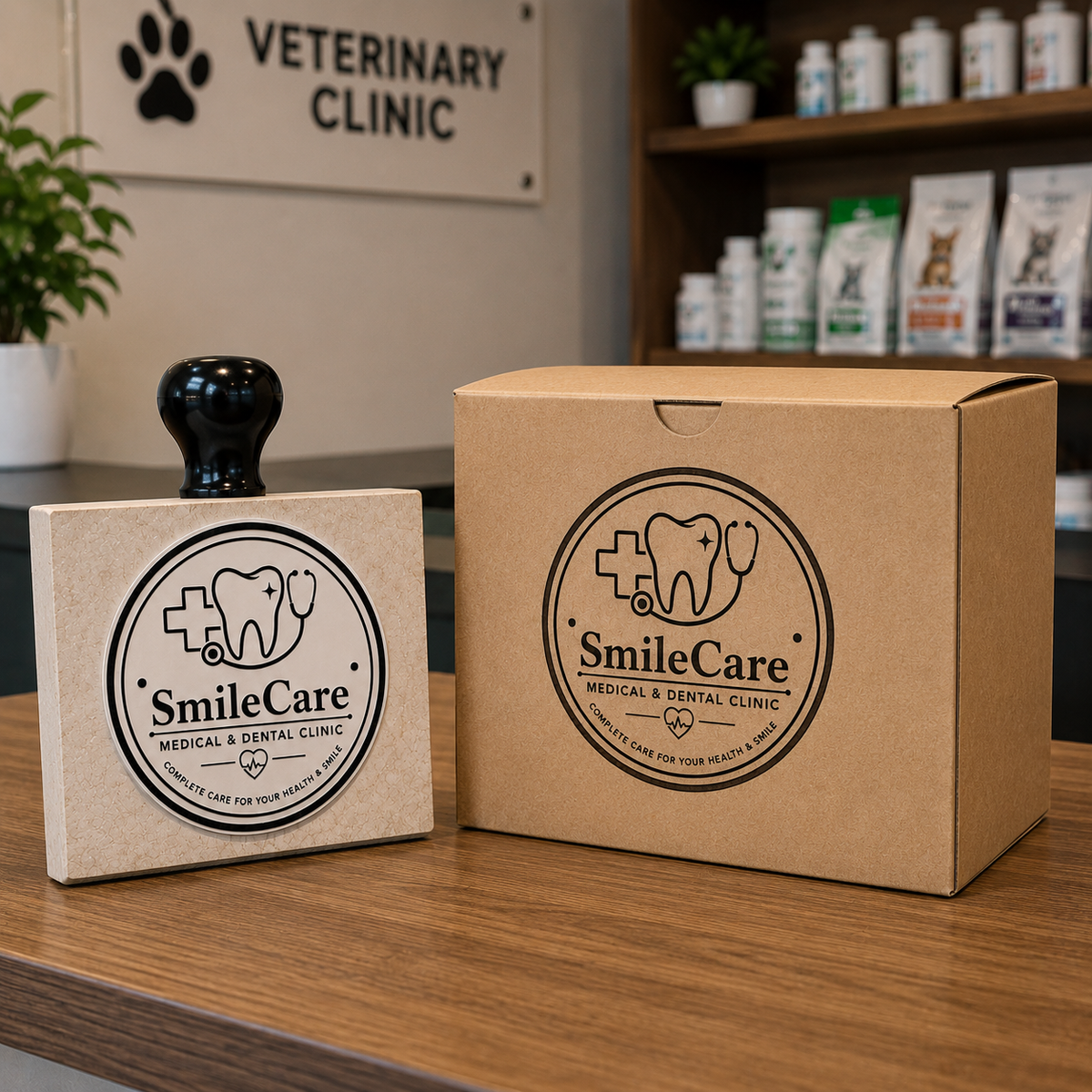 Big Custom Stamp for Medical Clinic / Dental Office | Logo Stamp – StampMyMark®
