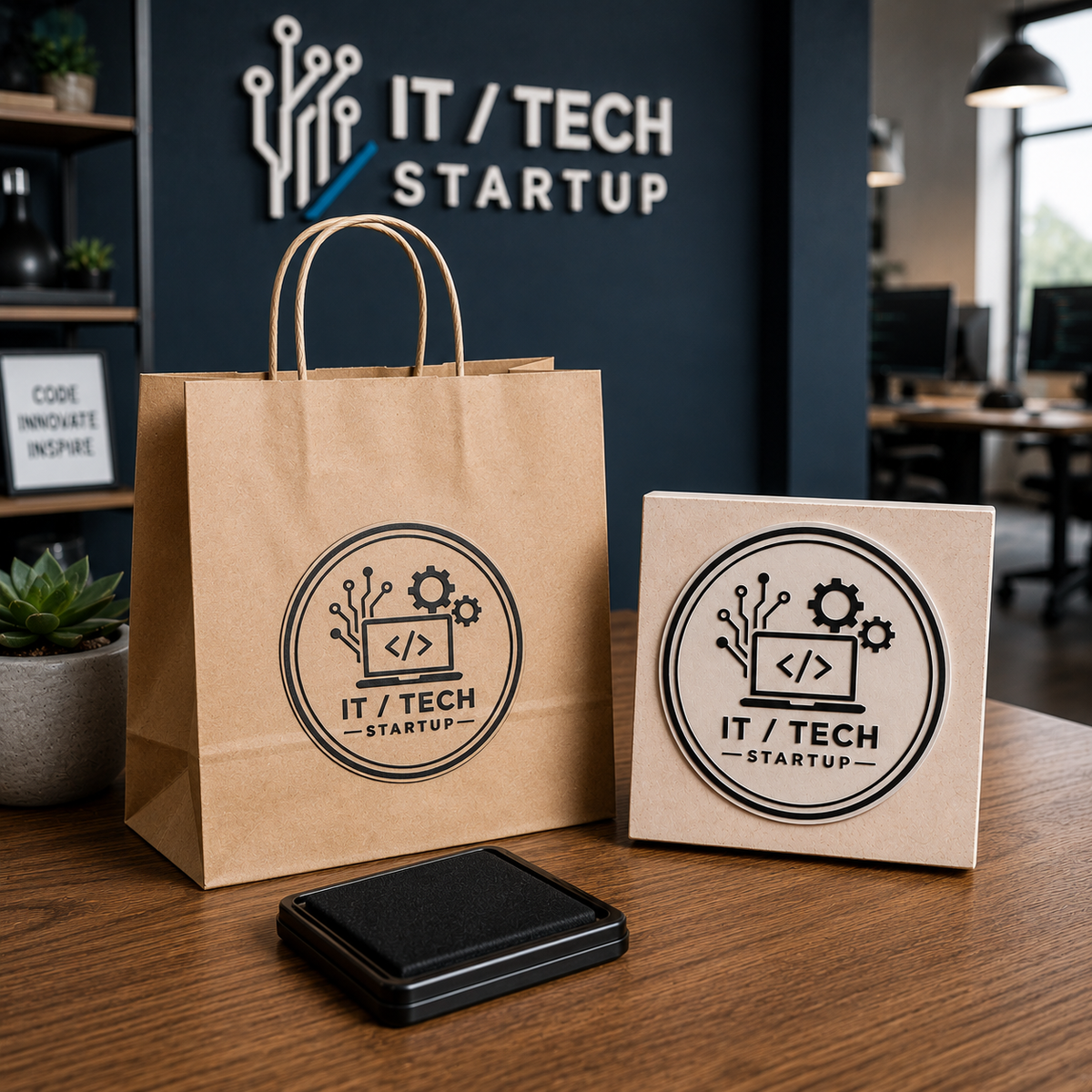 Big Custom Stamp for IT / Tech Startup | Logo Stamp – StampMyMark®