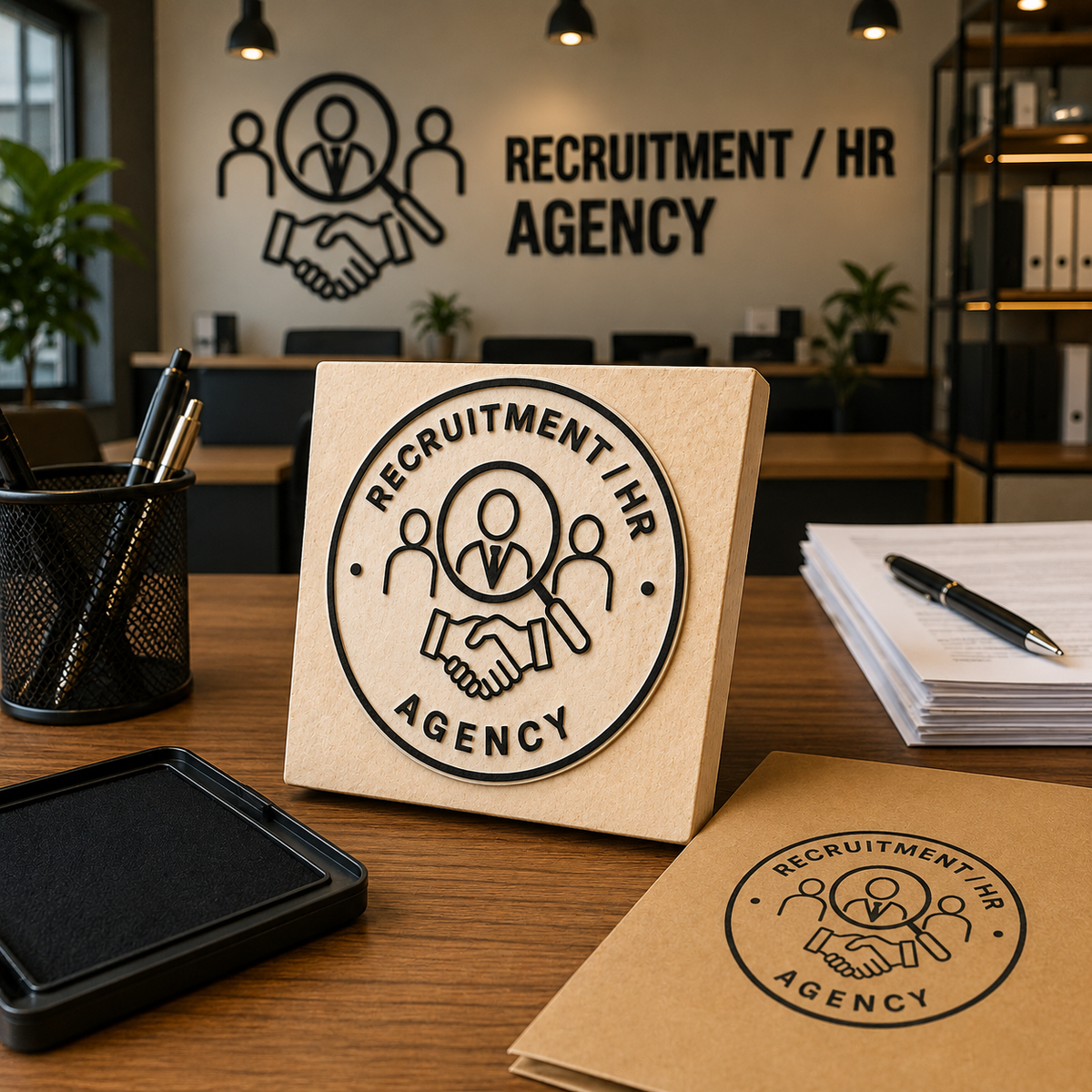 Big Custom Stamp for Recruitment / HR Agency | Logo Stamp – StampMyMark®