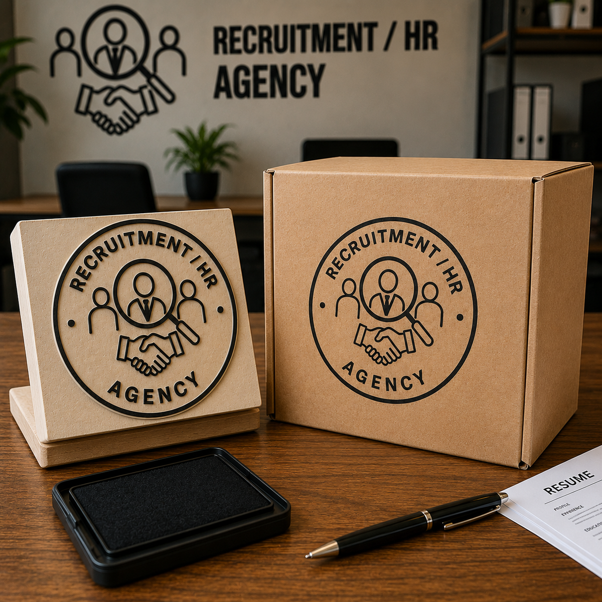 Big Custom Stamp for Recruitment / HR Agency | Logo Stamp – StampMyMark®