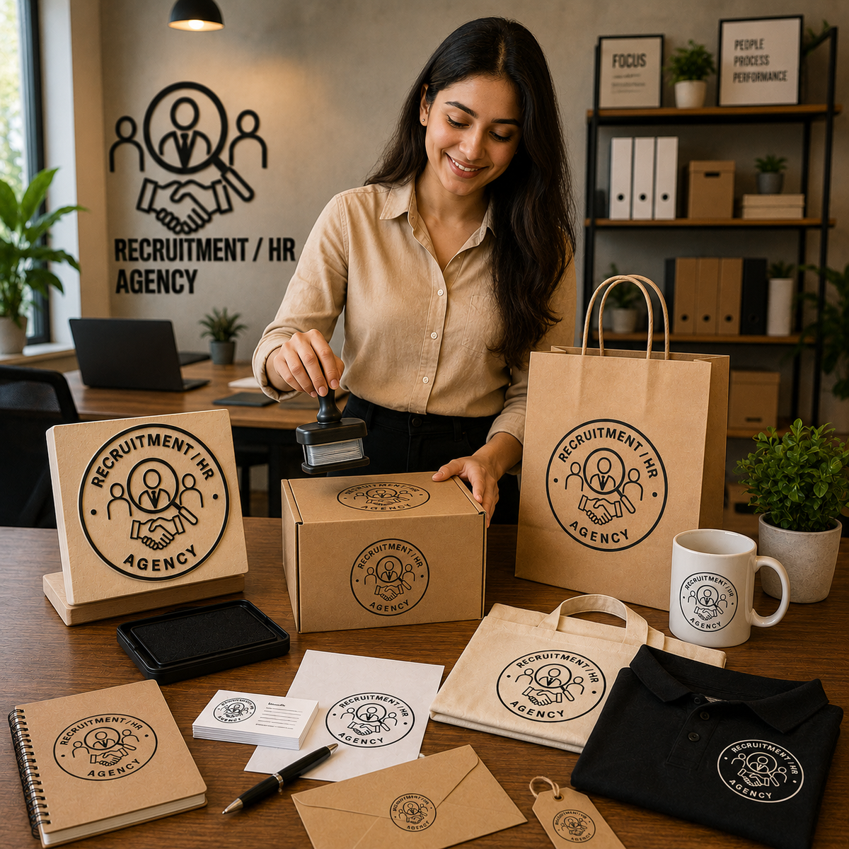 Big Custom Stamp for Recruitment / HR Agency | Logo Stamp – StampMyMark®