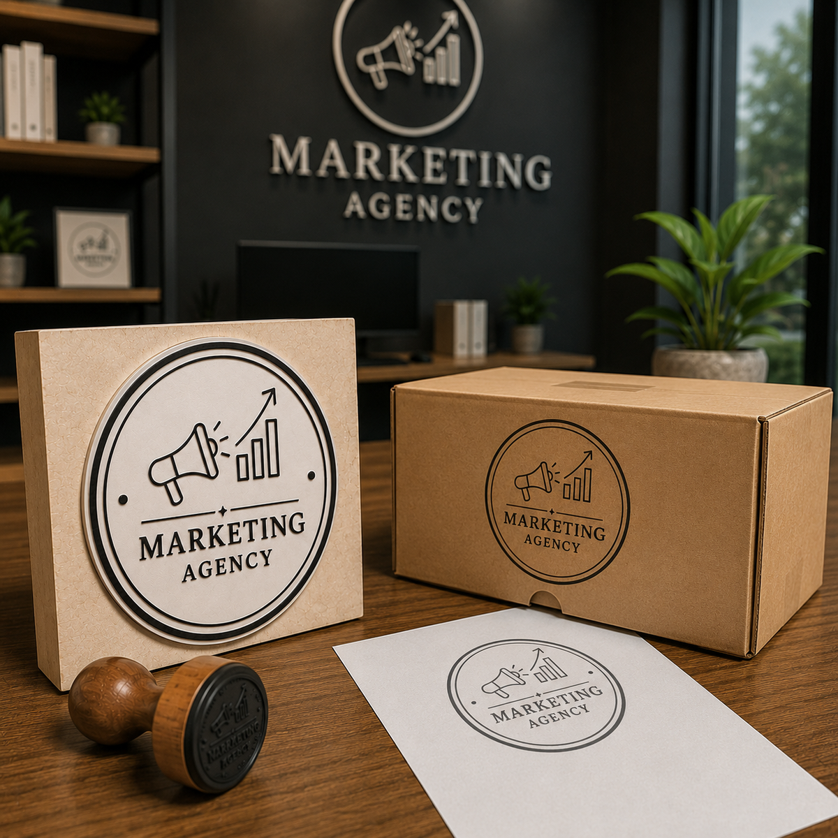 Big Custom Stamp for Marketing Agency | Logo Stamp – StampMyMark®