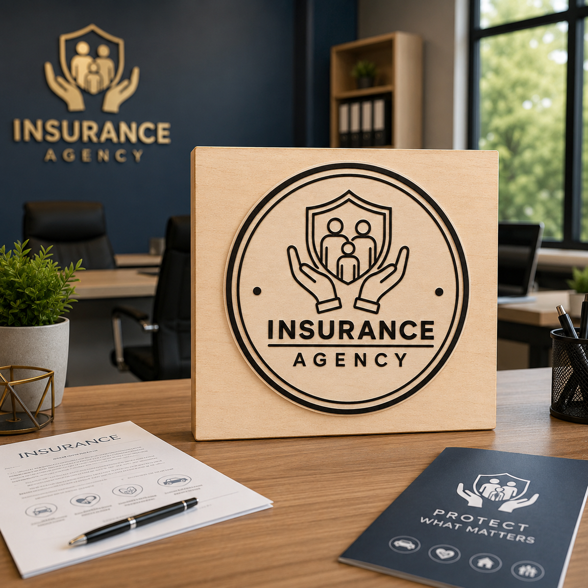 Big Custom Stamp for Insurance Agency | Logo Stamp – StampMyMark®