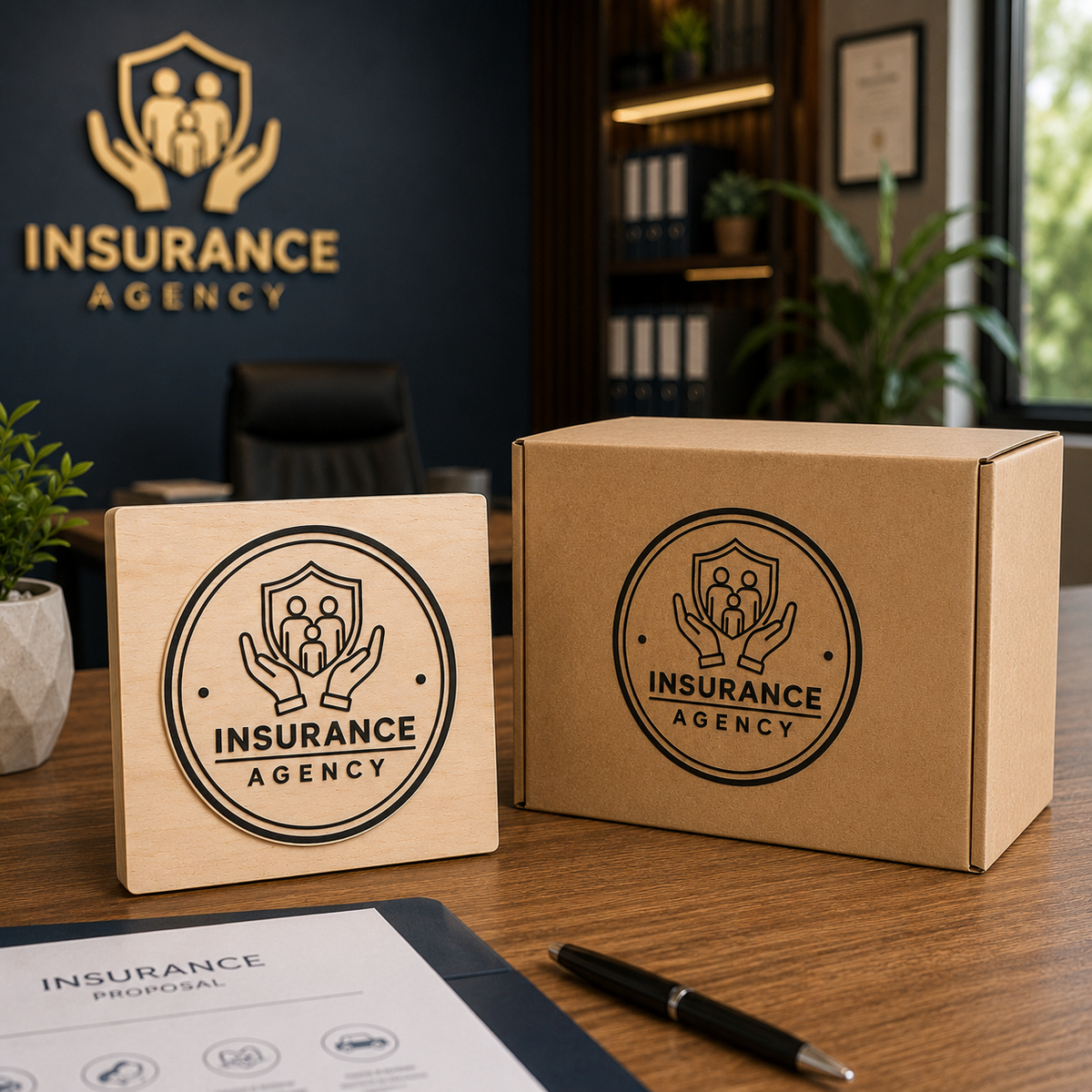 Big Custom Stamp for Insurance Agency | Logo Stamp – StampMyMark®