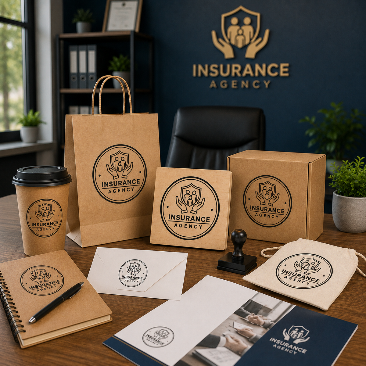 Big Custom Stamp for Insurance Agency | Logo Stamp – StampMyMark®