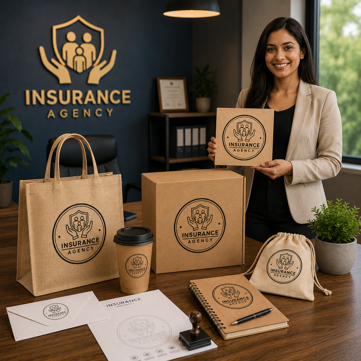 Big Custom Stamp for Insurance Agency | Logo Stamp – StampMyMark®