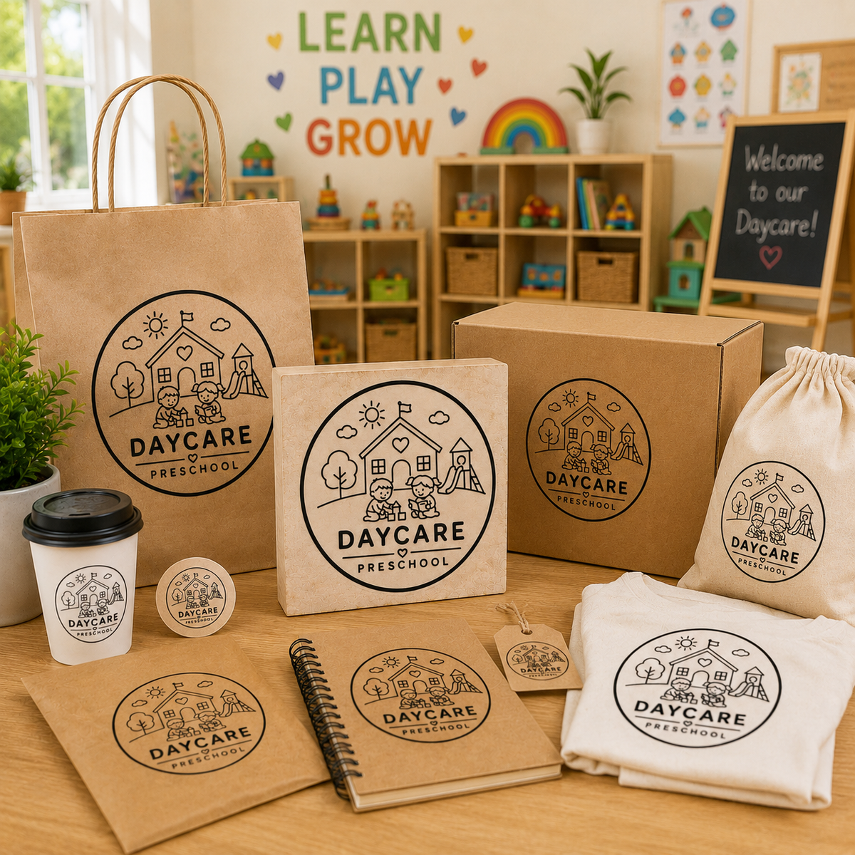 Big Custom Stamp for Daycare / Preschool | Logo Stamp – StampMyMark®