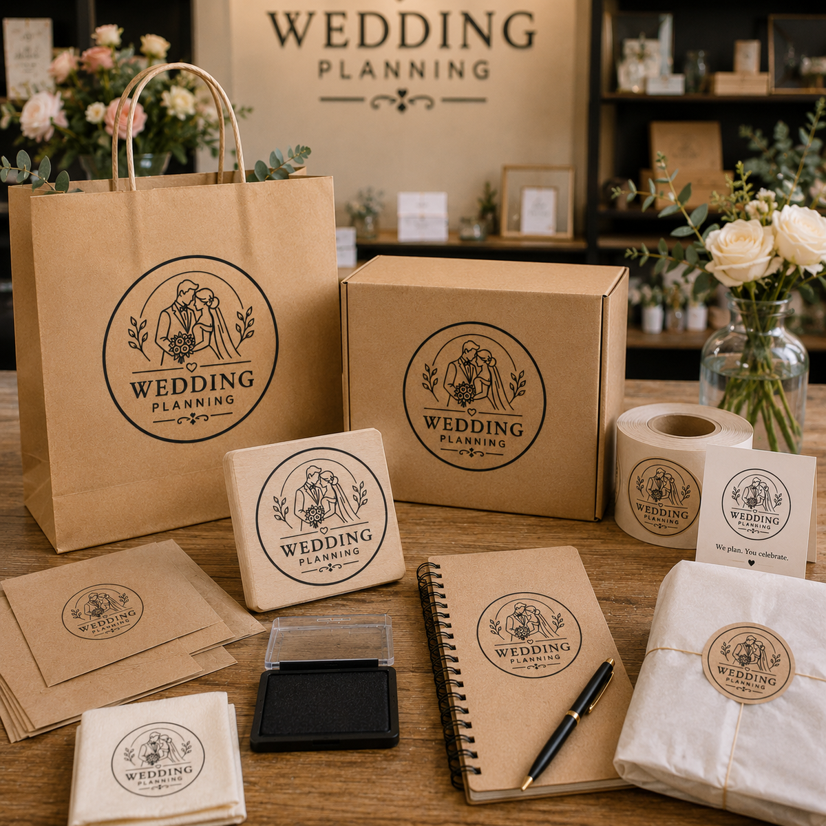 Big Custom Stamp for Wedding Planning Business | Logo Stamp – StampMyMark®