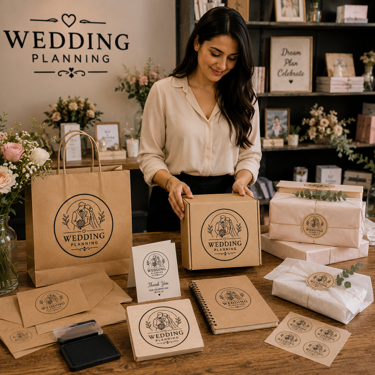 Big Custom Stamp for Wedding Planning Business | Logo Stamp – StampMyMark®