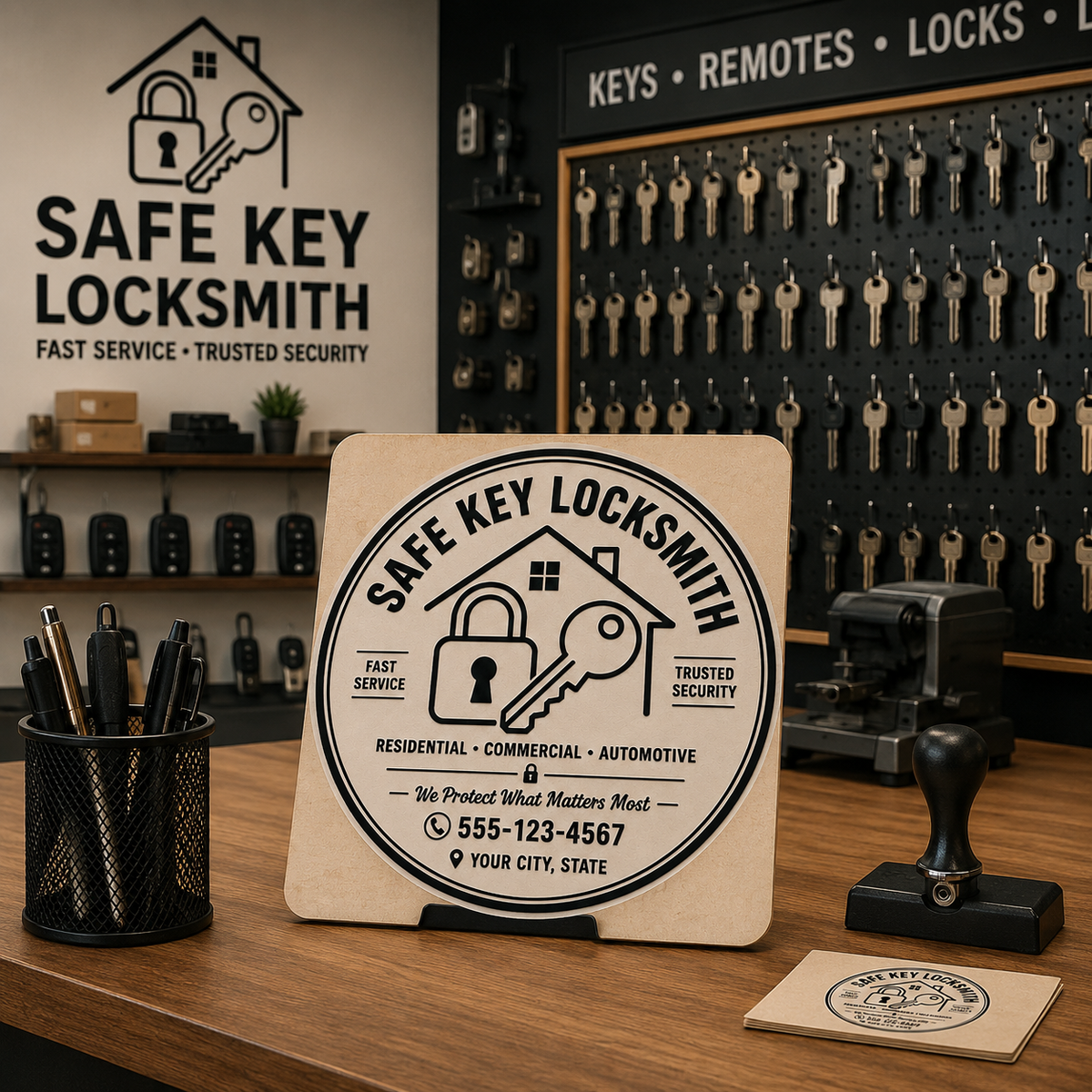 Big Custom Stamp for Locksmith Business | Logo Stamp – StampMyMark®