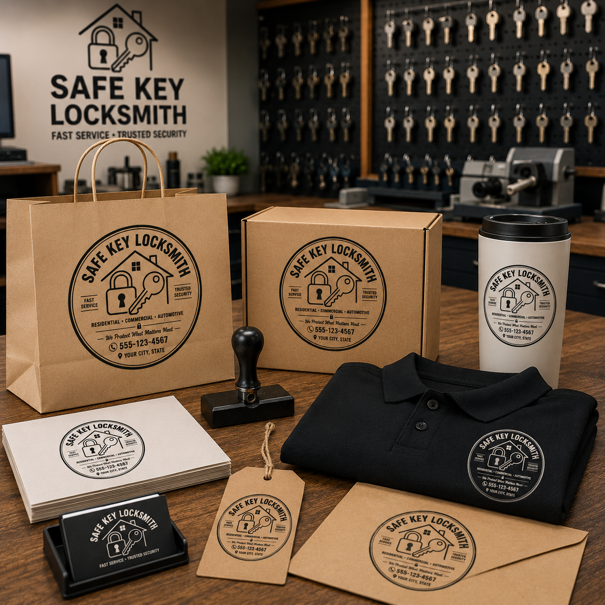 Big Custom Stamp for Locksmith Business | Logo Stamp – StampMyMark®