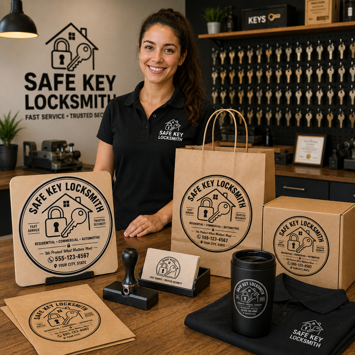 Big Custom Stamp for Locksmith Business | Logo Stamp – StampMyMark®