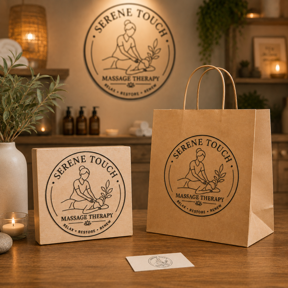 Big Custom Stamp for Massage Therapy Business | Logo Stamp – StampMyMark®