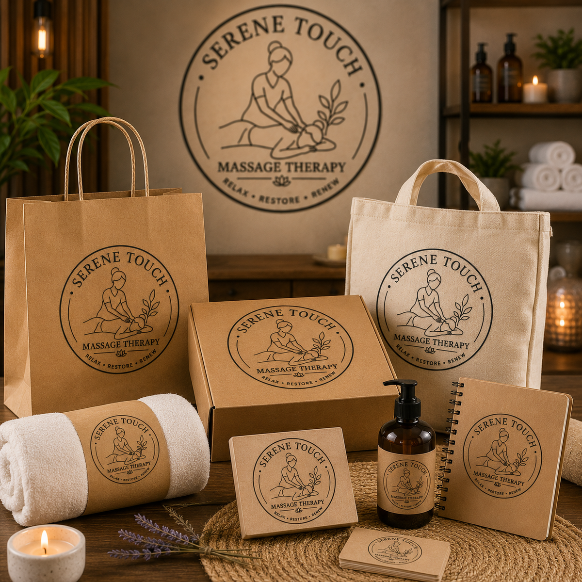 Big Custom Stamp for Massage Therapy Business | Logo Stamp – StampMyMark®