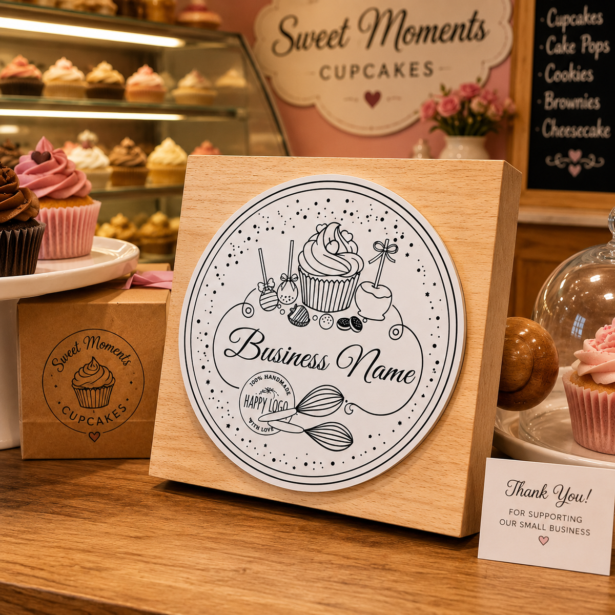 Big Custom Stamp for Bakery - Cupcakes | Logo Stamp – StampMyMark®