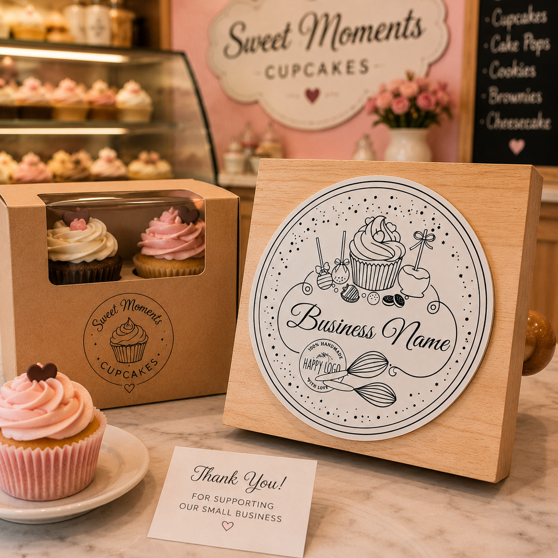 Big Custom Stamp for Bakery - Cupcakes | Logo Stamp – StampMyMark®