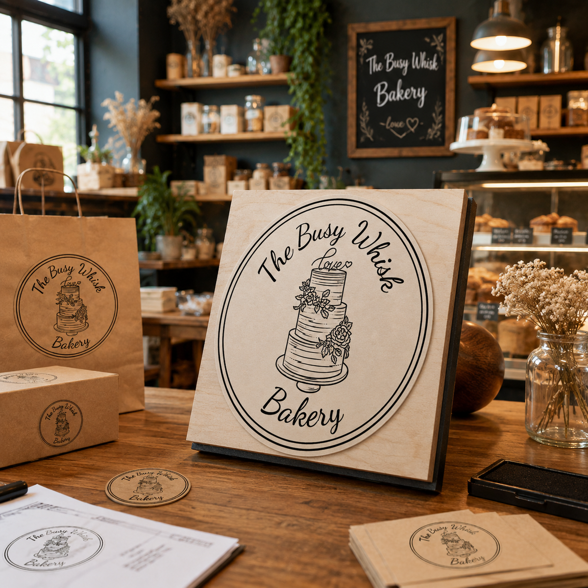 Big Custom Stamp for Bakery - Wedding Cakes | Logo Stamp – StampMyMark®