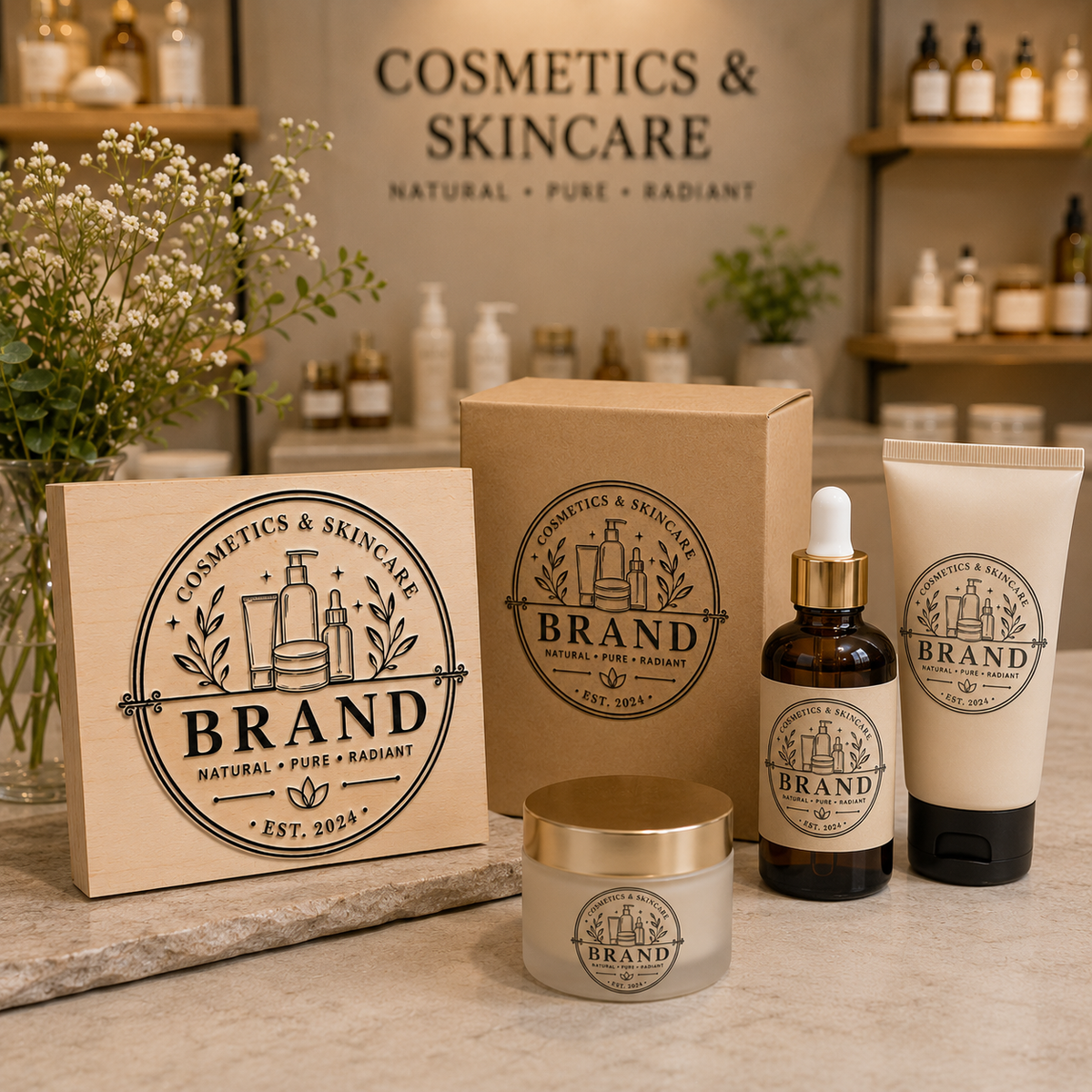 Big Custom Stamp for Cosmetics & Skincare Brand | Logo Stamp – StampMyMark®