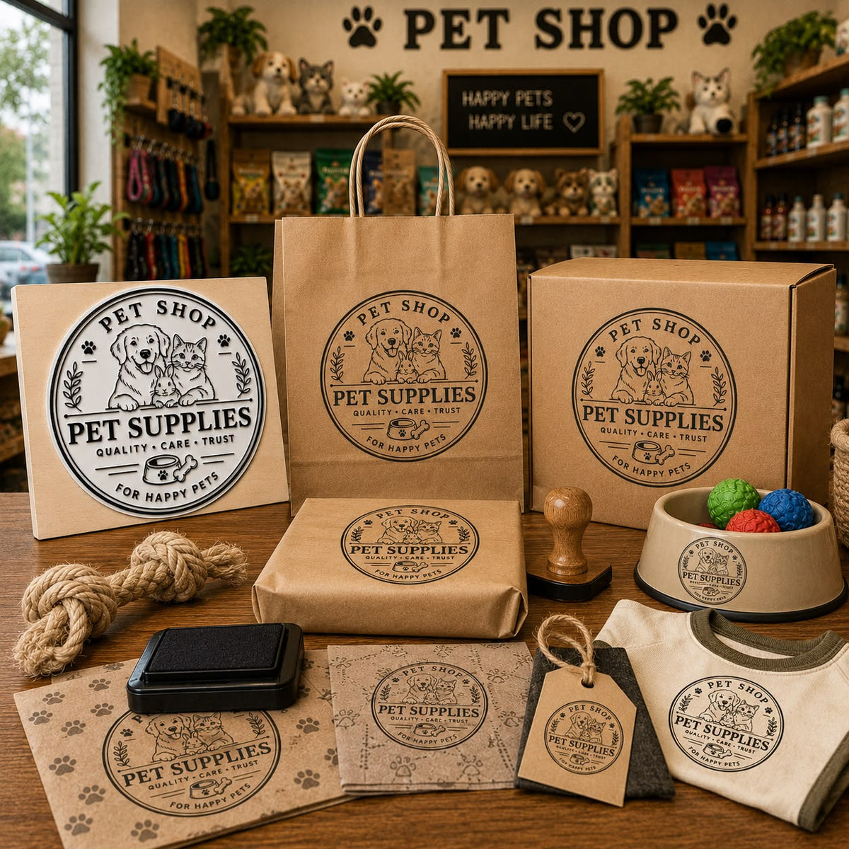 Big Custom Stamp for Pet Shop / Pet Supplies | Logo Stamp – StampMyMark®