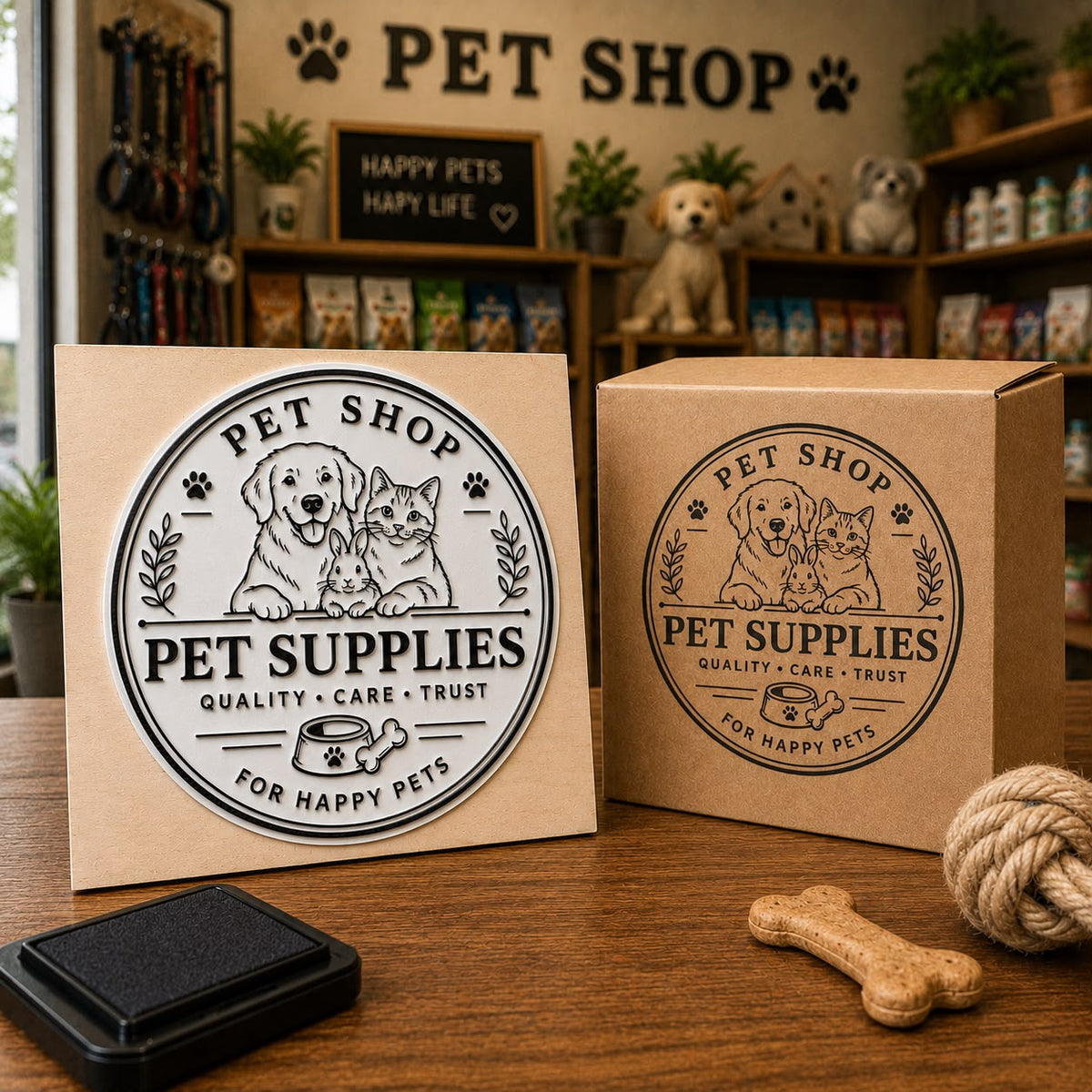 Big Custom Stamp for Pet Shop / Pet Supplies | Logo Stamp – StampMyMark®