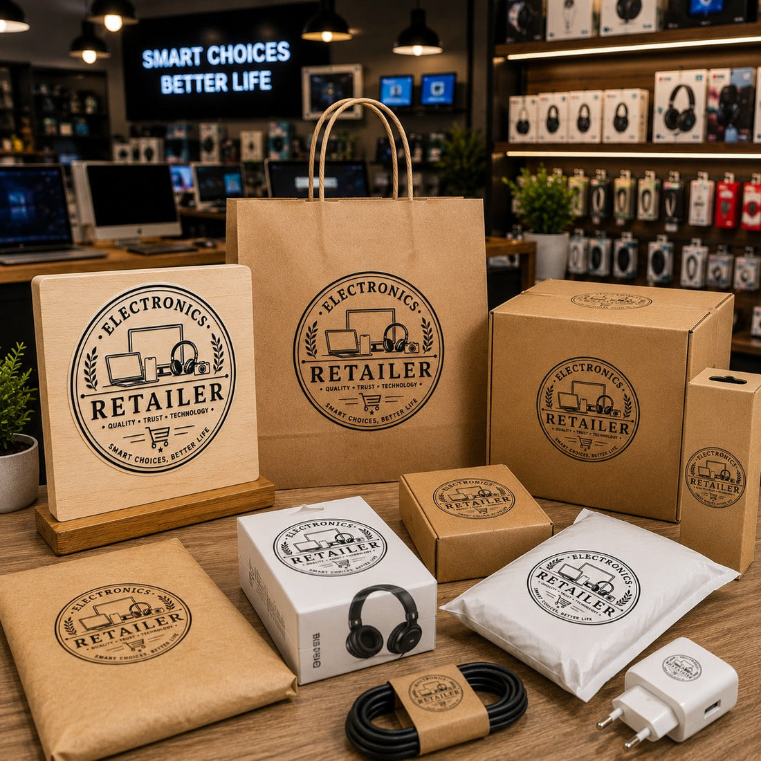 Big Custom Stamp for Electronics Retailer | Logo Stamp – StampMyMark®