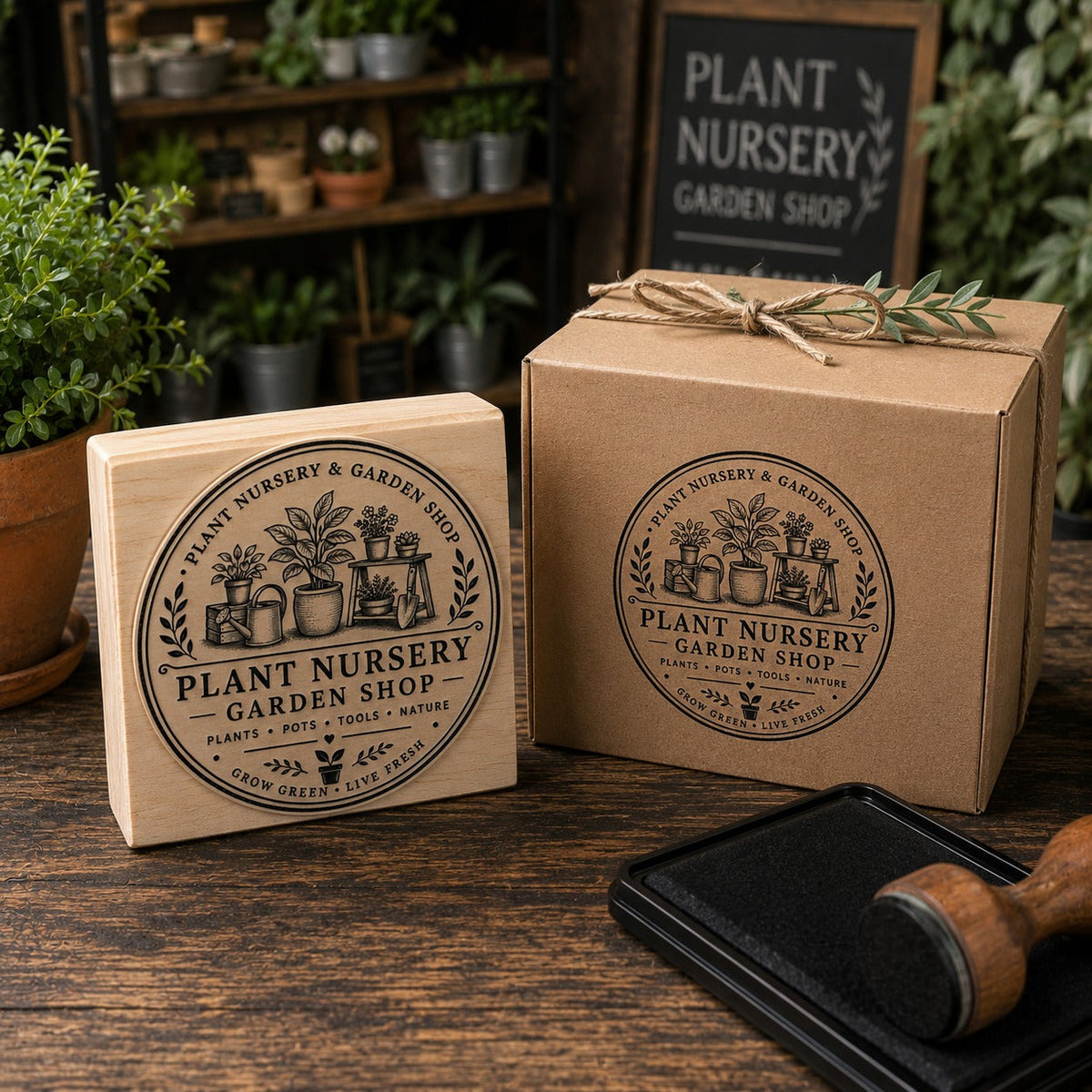 Big Custom Stamp for Plant Nursery / Garden Shop | Logo Stamp – StampMyMark®