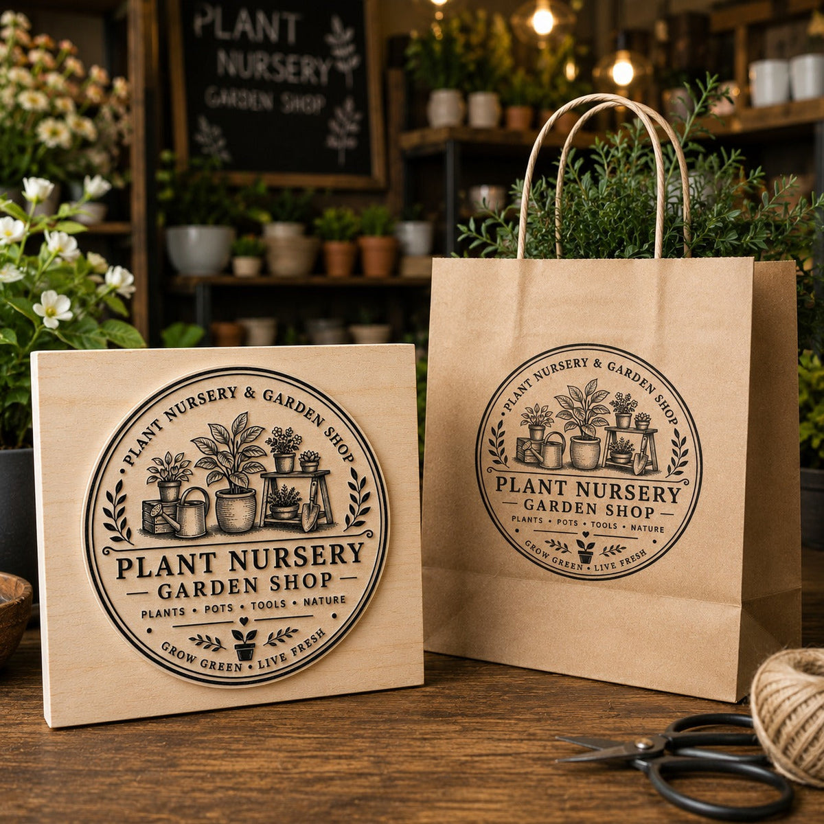 Big Custom Stamp for Plant Nursery / Garden Shop | Logo Stamp – StampMyMark®