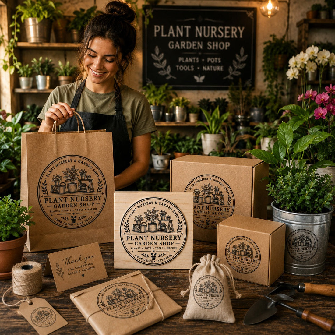 Big Custom Stamp for Plant Nursery / Garden Shop | Logo Stamp – StampMyMark®
