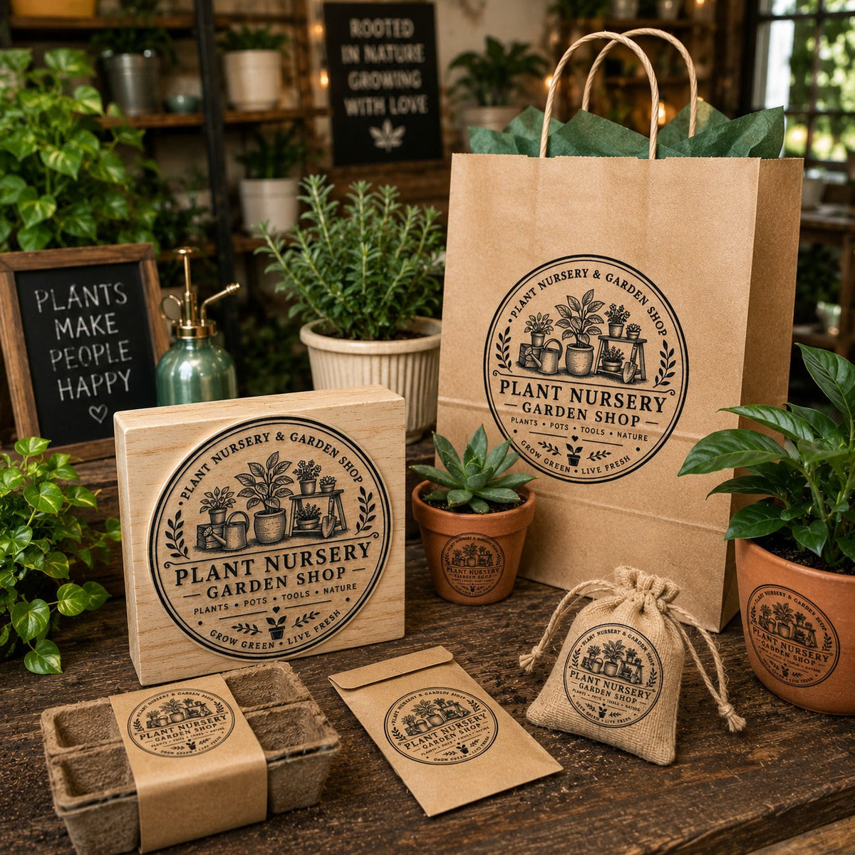 Big Custom Stamp for Plant Nursery / Garden Shop | Logo Stamp – StampMyMark®