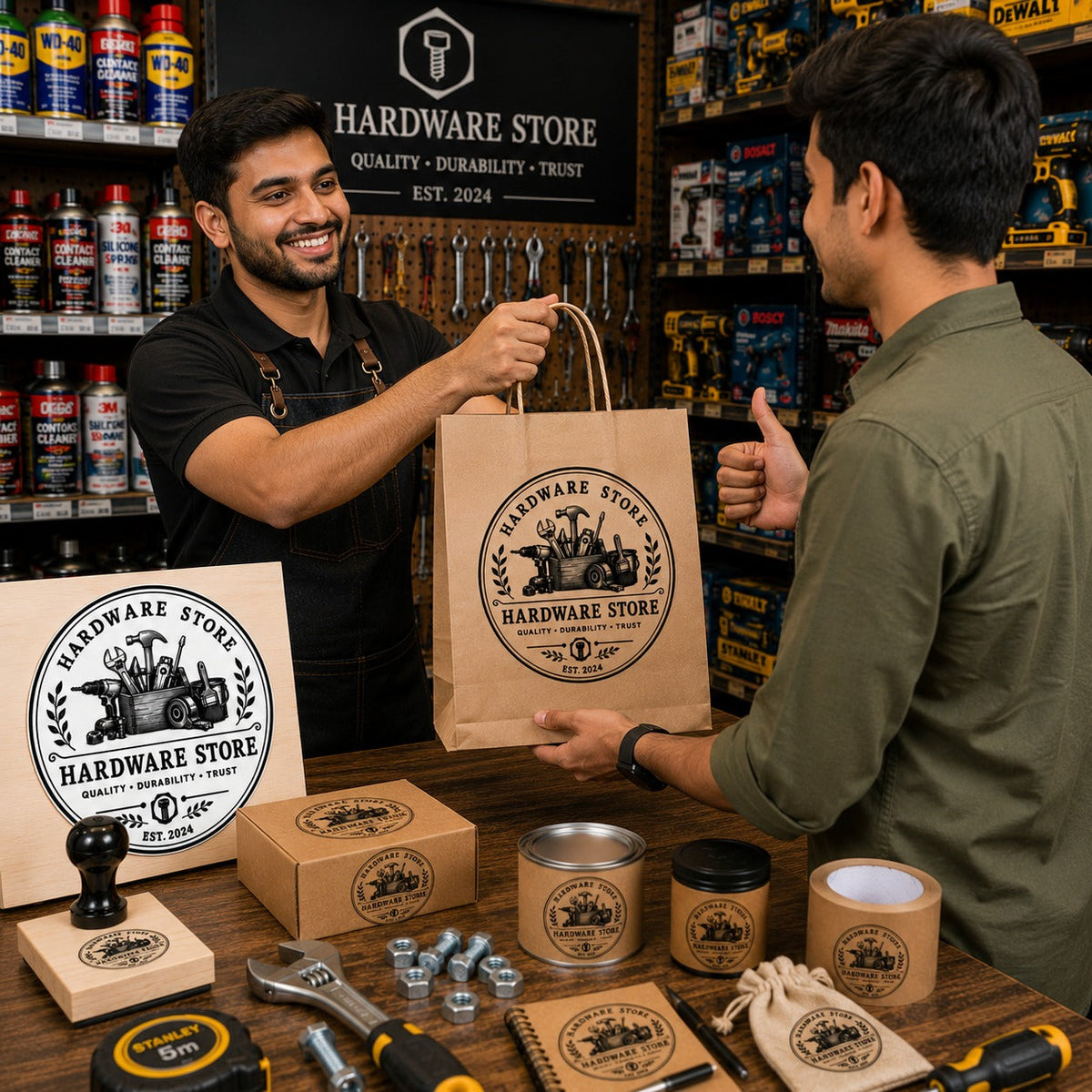 Big Custom Stamp for Hardware Store | Logo Stamp – StampMyMark®