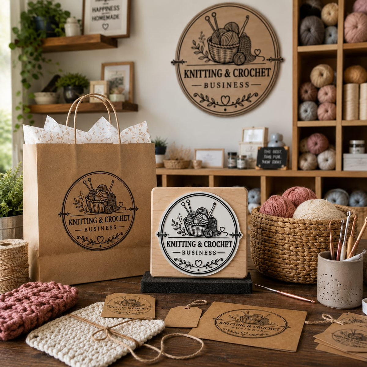 Big Custom Stamp for Knitting & Crochet Business | Logo Stamp – StampMyMark®