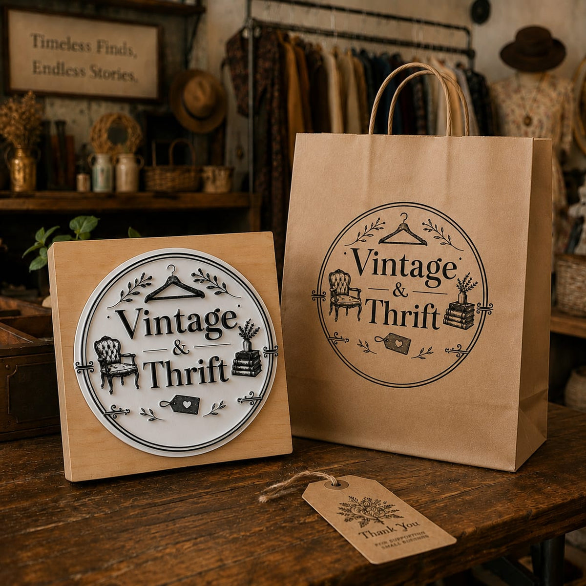 Big Custom Stamp for Vintage & Thrift Store | Logo Stamp – StampMyMark®