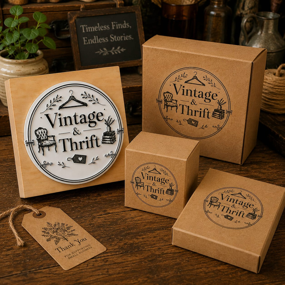 Big Custom Stamp for Vintage & Thrift Store | Logo Stamp – StampMyMark®