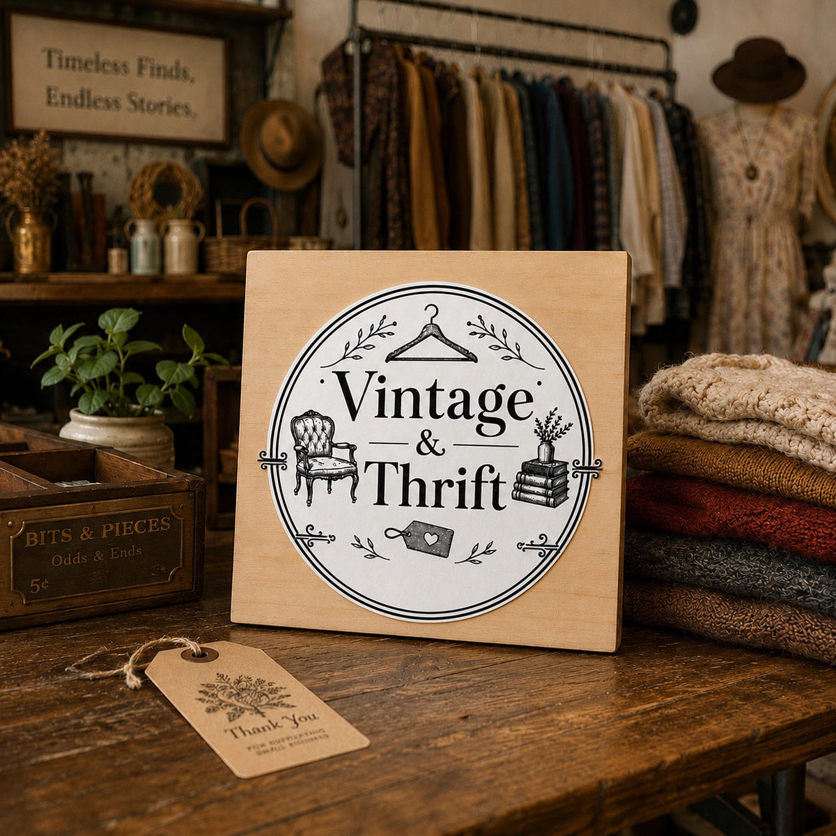 Big Custom Stamp for Vintage & Thrift Store | Logo Stamp – StampMyMark®