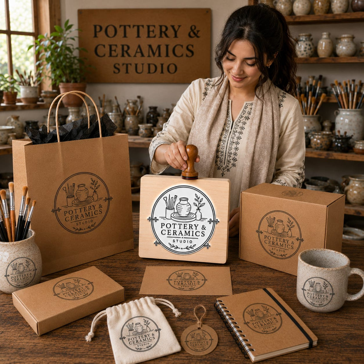 Big Custom Stamp for Pottery & Ceramics Studio | Logo Stamp – StampMyMark®