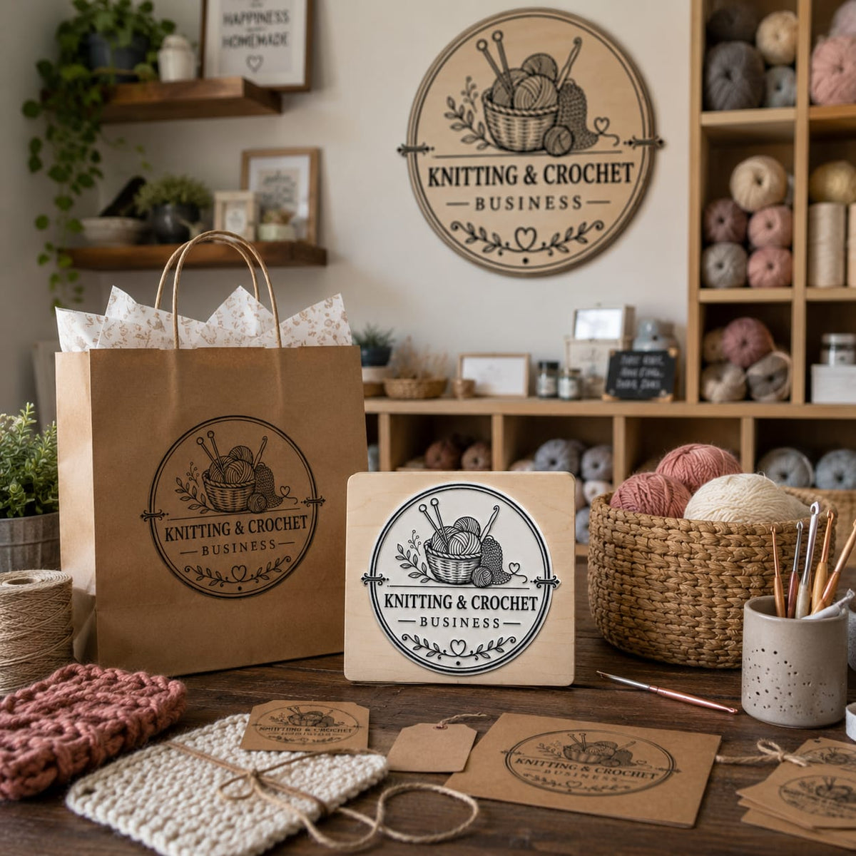 Big Custom Stamp for Knitting & Crochet Business | Logo Stamp – StampMyMark®