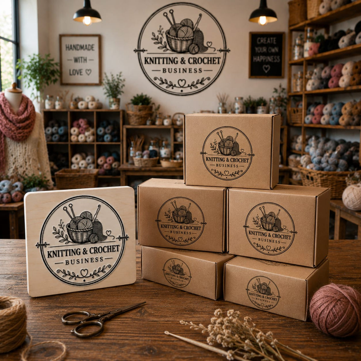 Big Custom Stamp for Knitting & Crochet Business | Logo Stamp – StampMyMark®