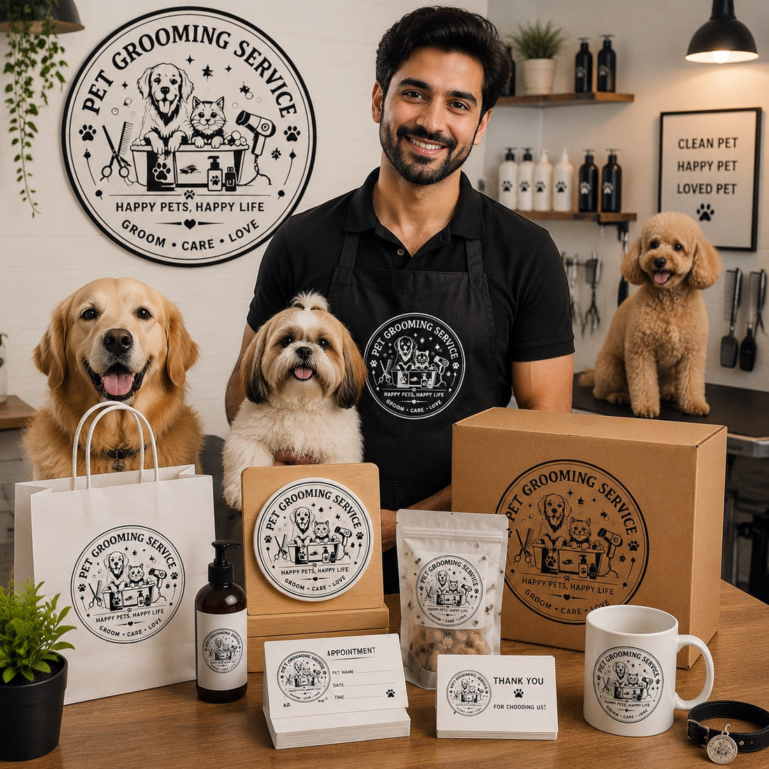 Big Custom Stamp for Pet Grooming Service | Logo Stamp – StampMyMark®