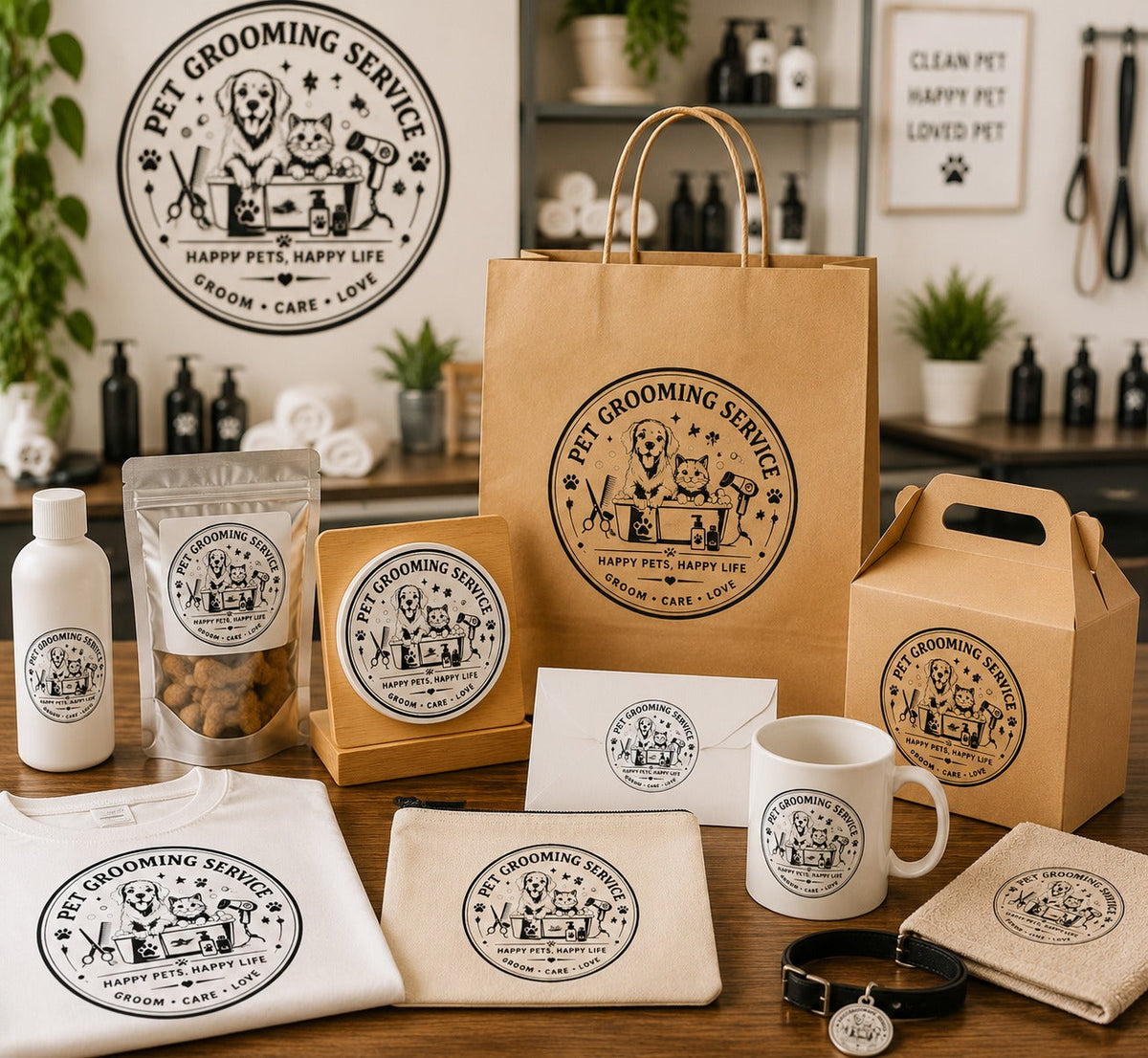 Big Custom Stamp for Pet Grooming Service | Logo Stamp – StampMyMark®