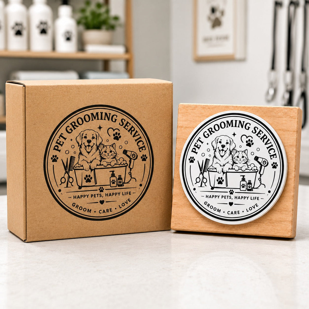 Big Custom Stamp for Pet Grooming Service | Logo Stamp – StampMyMark®