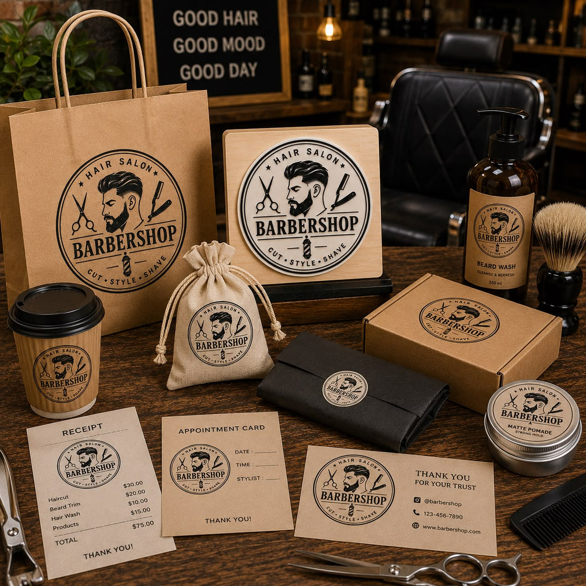 Big Custom Stamp for Hair Salon / Barbershop | Logo Stamp – StampMyMark®