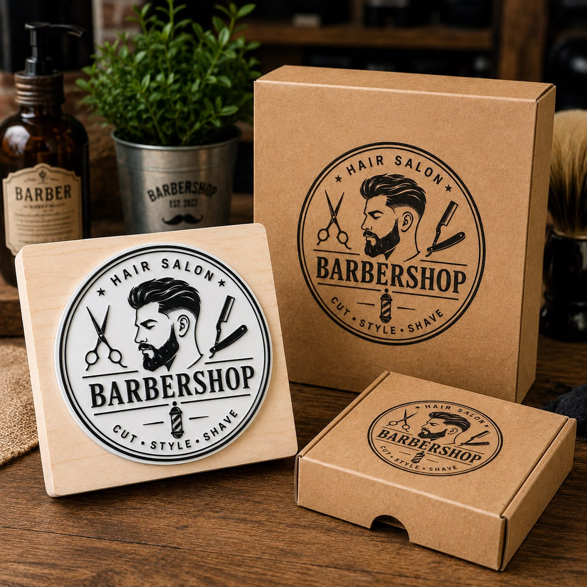 Big Custom Stamp for Hair Salon / Barbershop | Logo Stamp – StampMyMark®