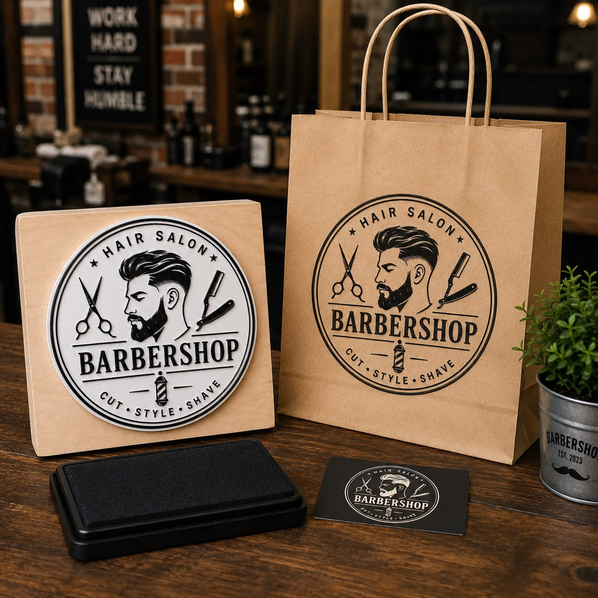 Big Custom Stamp for Hair Salon / Barbershop | Logo Stamp – StampMyMark®