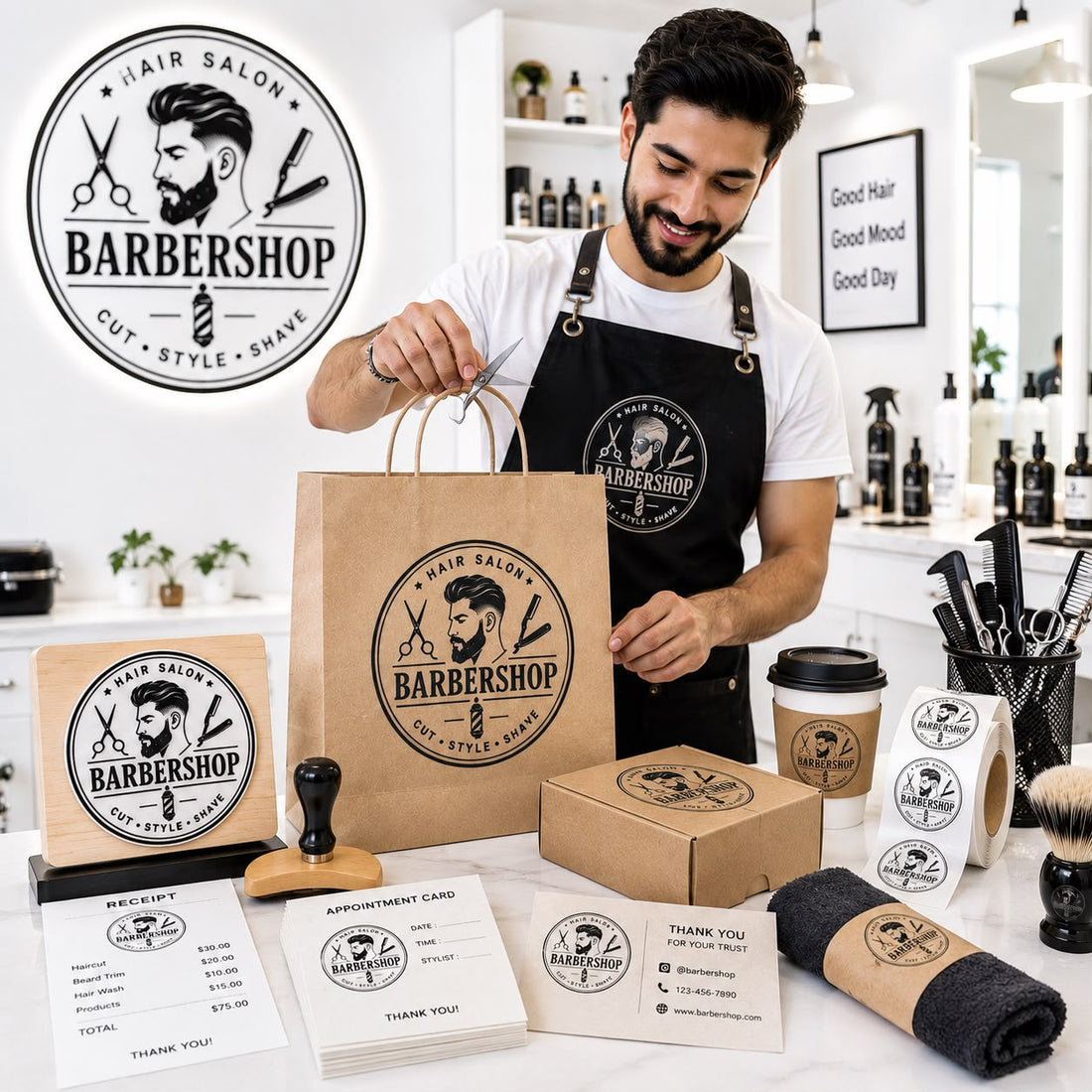 Big Custom Stamp for Hair Salon / Barbershop | Logo Stamp – StampMyMark®