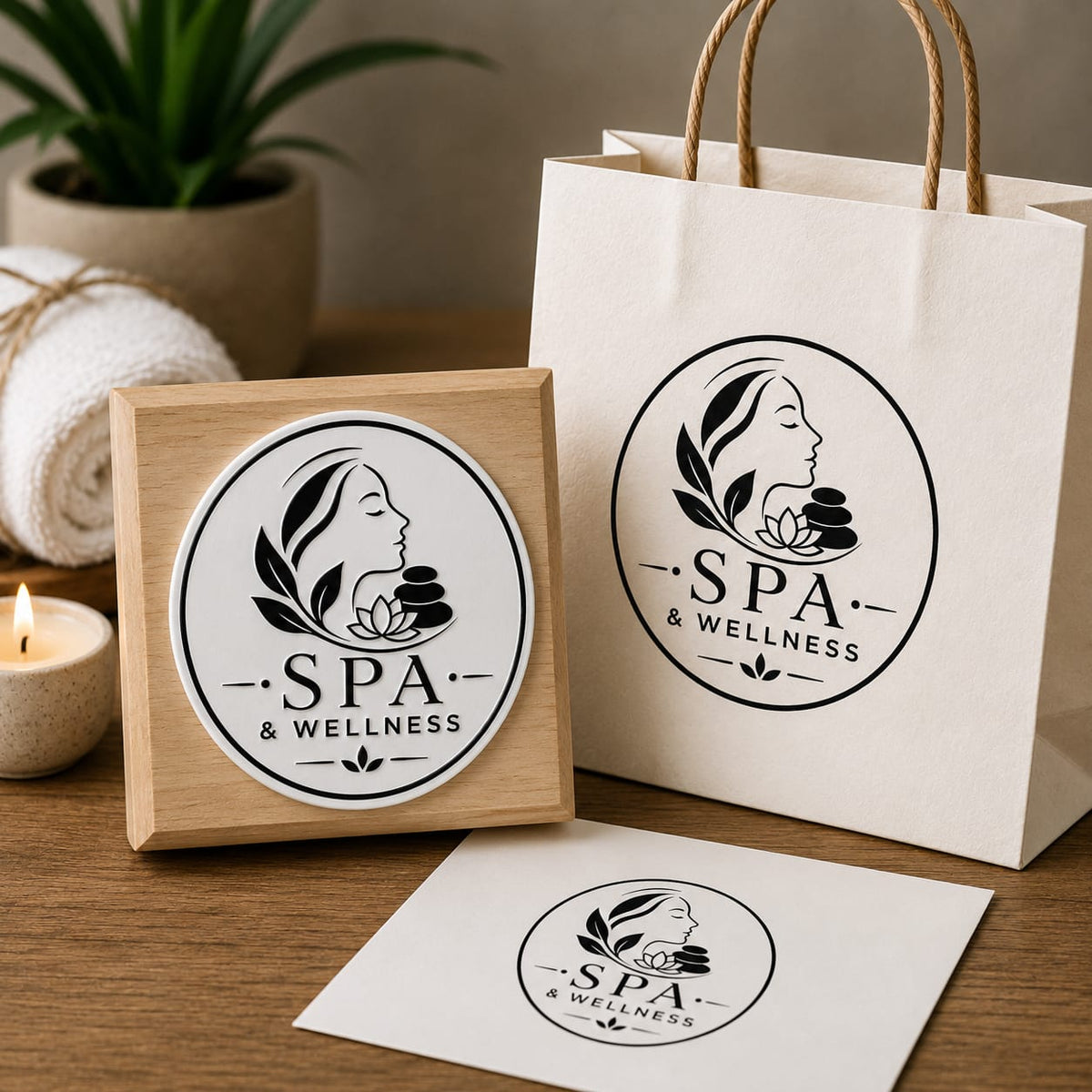 Big Custom Stamp for Spa & Wellness Center | Logo Stamp – StampMyMark®