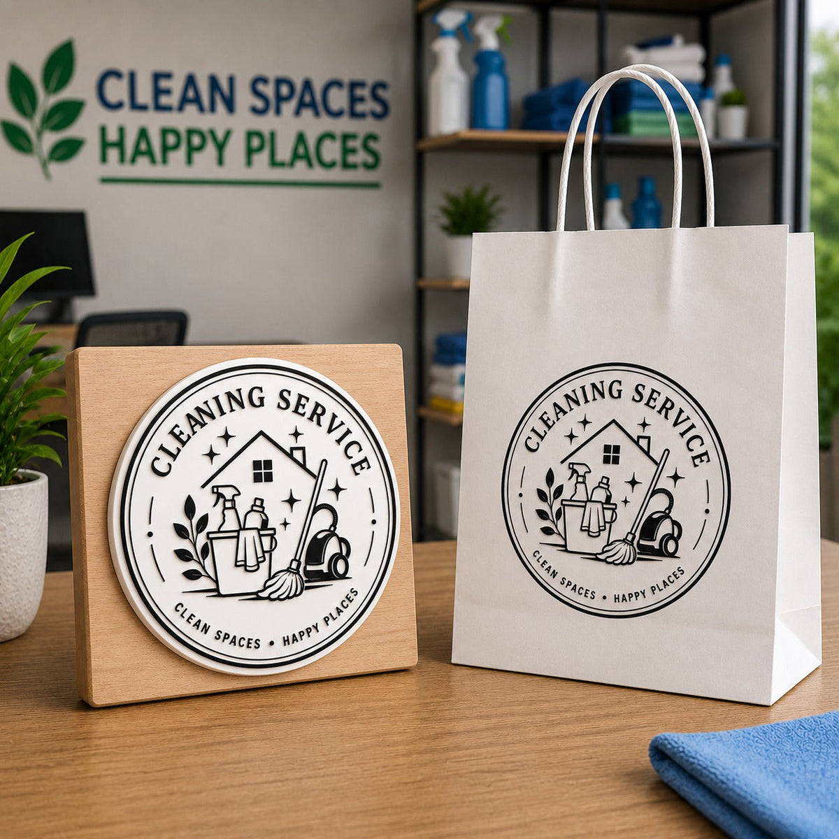 Big Custom Stamp for Cleaning Service Business | Logo Stamp – StampMyMark®
