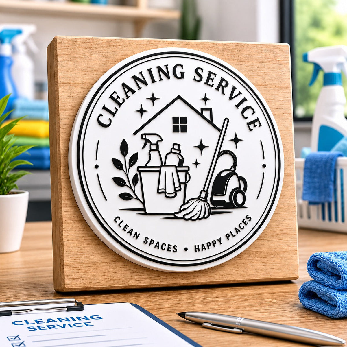 Big Custom Stamp for Cleaning Service Business | Logo Stamp – StampMyMark®