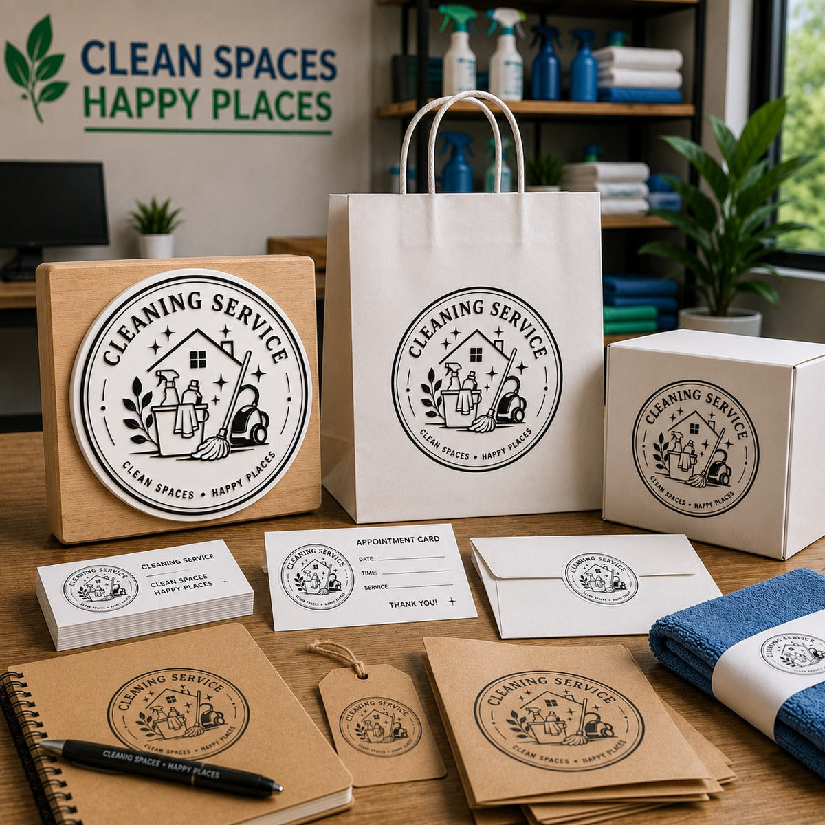 Big Custom Stamp for Cleaning Service Business | Logo Stamp – StampMyMark®