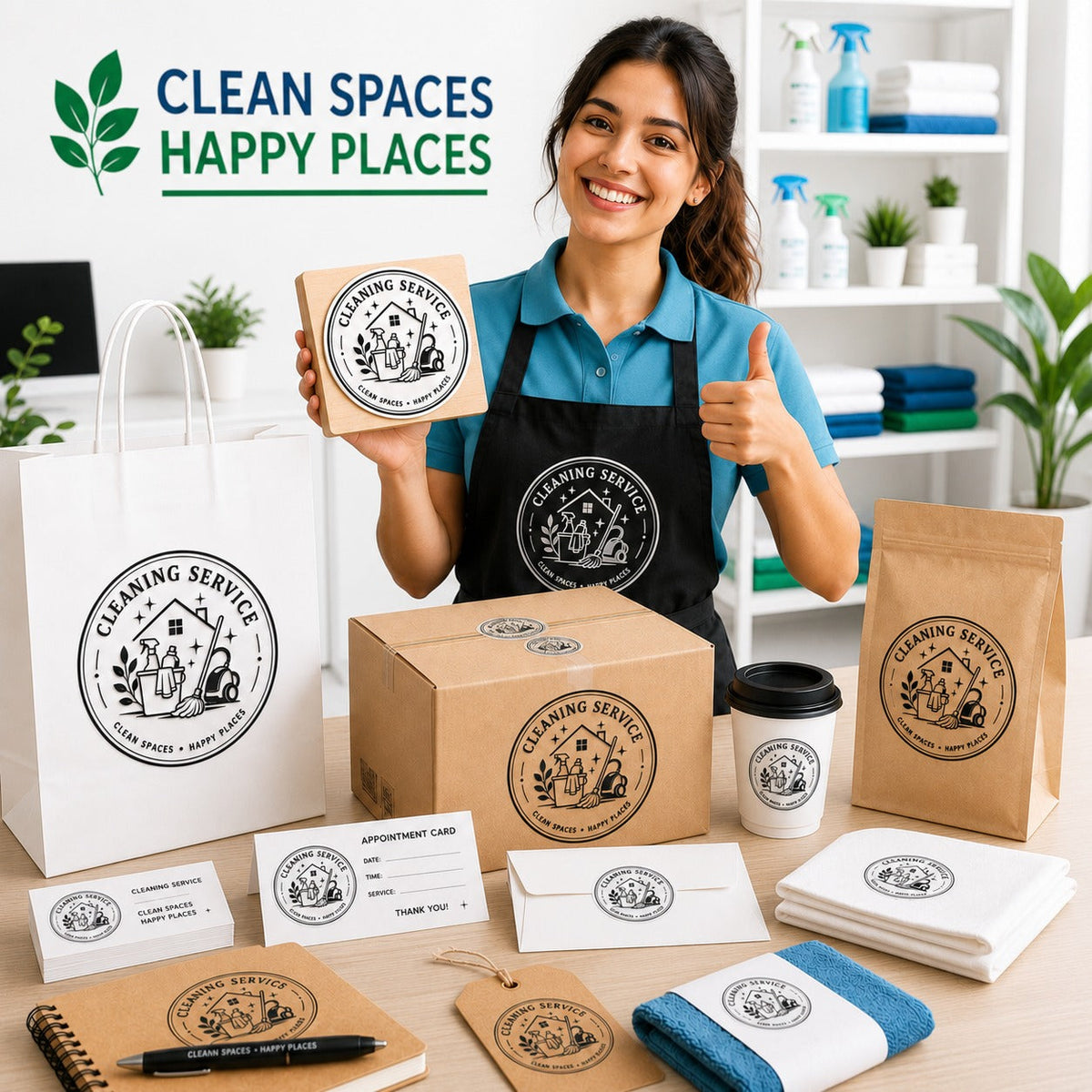 Big Custom Stamp for Cleaning Service Business | Logo Stamp – StampMyMark®