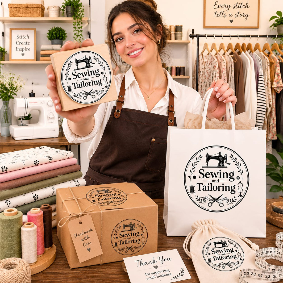Big Custom Stamp for Sewing & Tailoring Business | Logo Stamp – StampMyMark®